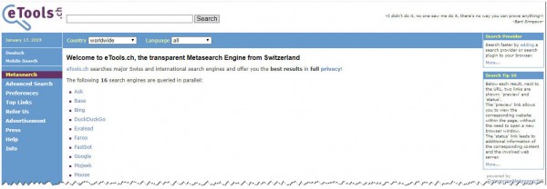 Пять анонимных поисковых систем — альтернатив Google и Яндекс Пять анонимных поисковых систем — альтернатив Google и Яндекс
