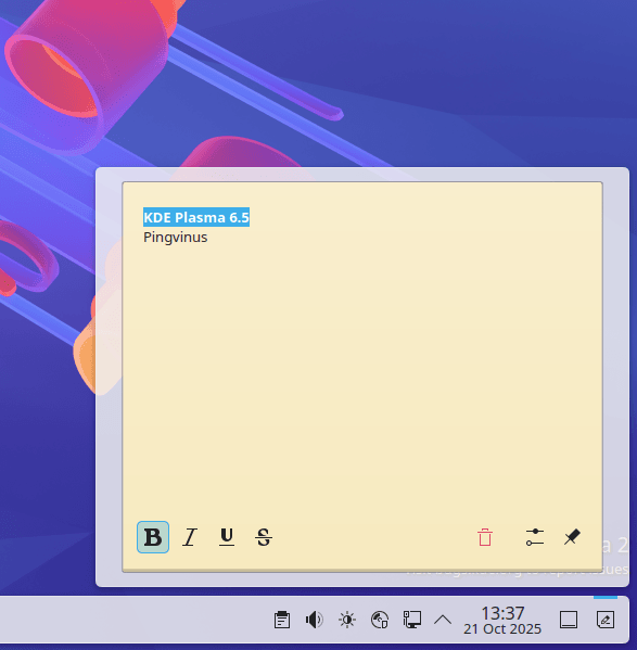 KDE Plasma 6.5. Скругленные углы, разрешения для Flatpak, ночные обои KDE Plasma 6.5. Скругленные углы, разрешения для Flatpak, ночные обои